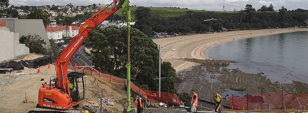 Drilling works for new apartments in Mission Bay, Auckland